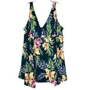 Avenue Women's‎ Swim Dress Size 18 Raven Floral Print V Neck Tankini